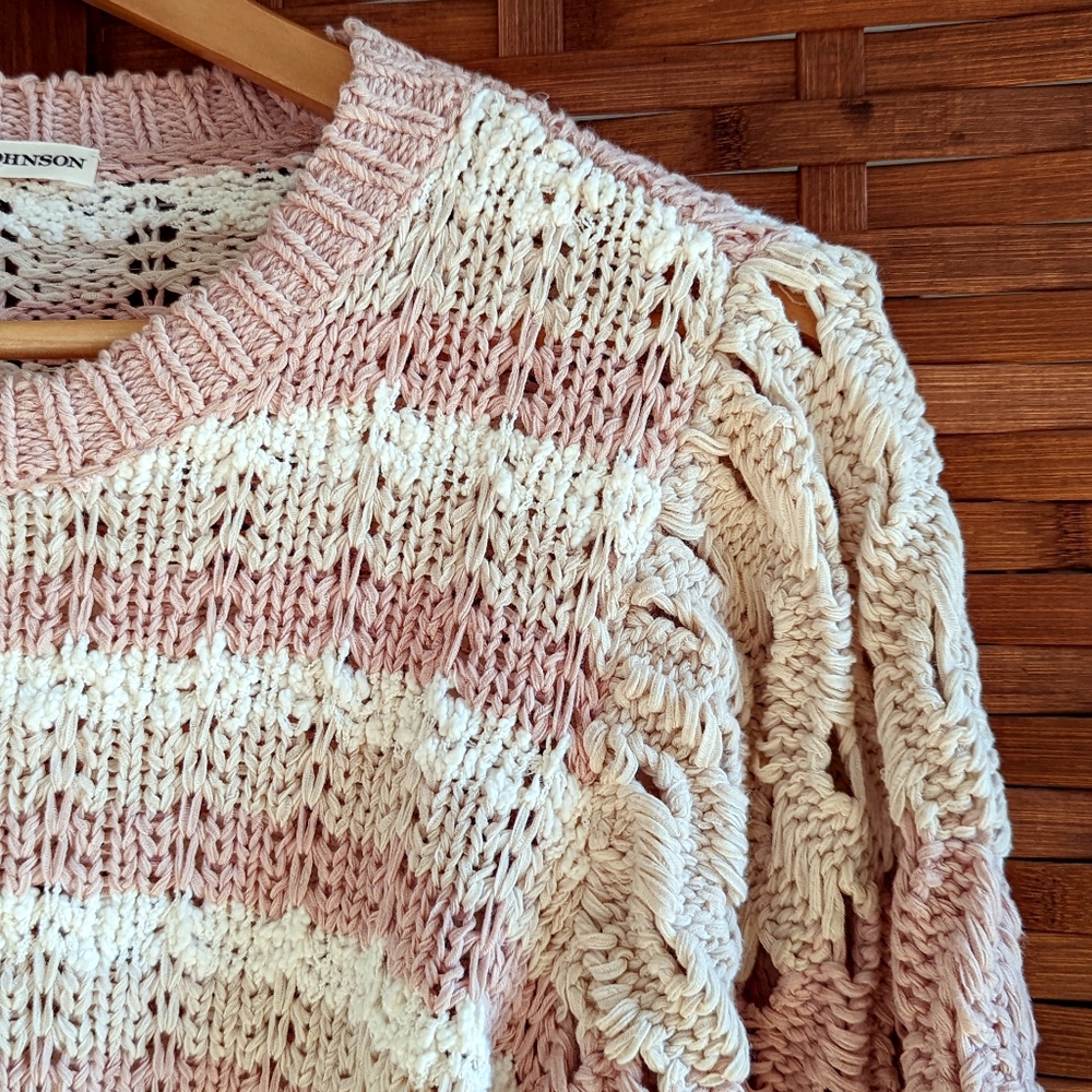 Ulla Johnson | Pink Knit Balloon Sleeve Pullover Rose Sweater (size M) - Picture 4 of 8